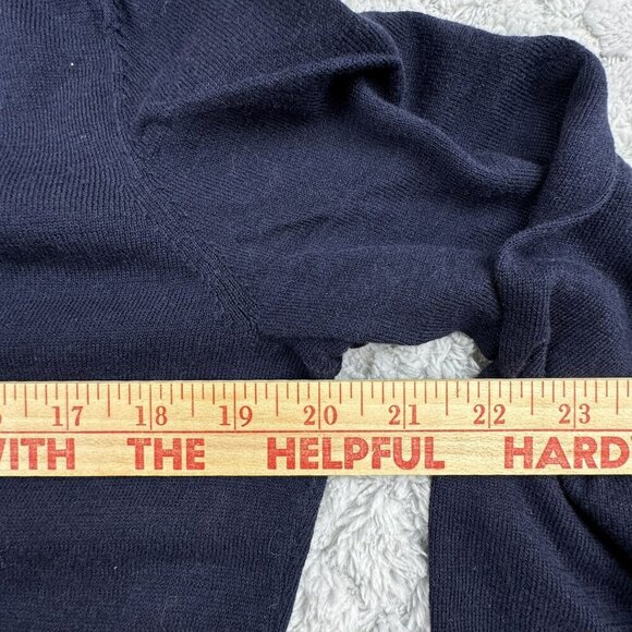 Talbot‎ Navy Knit Sweater top With Red/Blue Scarf neck tie Size Large - Picture 7 of 9